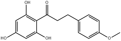 3-(4-メトキシフェニル)-1-(2,4,6-トリヒドロキシフェニル)-1-プロパノン 化学構造式