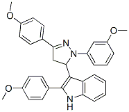 2-(4-methoxyphenyl)-3-[2-(3-methoxyphenyl)-5-(4-methoxyphenyl)-3,4-dih ydropyrazol-3-yl]-1H-indole 结构式