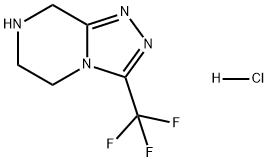 3-(トリフルオロメチル)-5,6,7,8-テトラヒドロ-[1,2,4]トリアゾロ[4,3-a]ピラジン塩酸塩 化学構造式