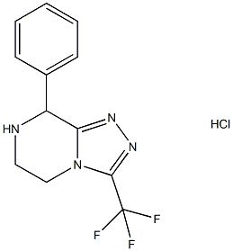 8-フェニル-3-(トリフルオロメチル)-5,6,7,8-テトラヒドロ-[1,2,4]トリアゾロ[4,3-A]ピラジン塩酸塩 化学構造式