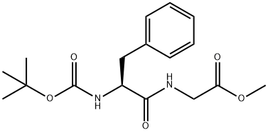 N-(叔丁氧羰基)苯丙氨酰甘氨酸甲酯 结构式