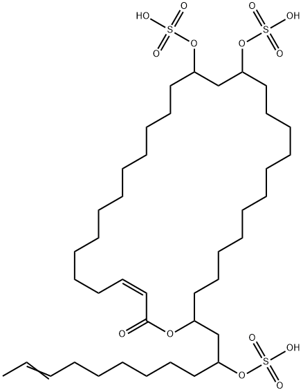16,18-ビス(スルホオキシ)-30-[2-(スルホオキシ)-9-ウンデセニル]-1-オキサシクロトリアコンタ-3-エン-2-オン 化学構造式