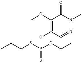 5-(ethoxy-propylsulfanyl-phosphinothioyl)oxy-4-methoxy-2-methyl-pyrida zin-3-one Struktur