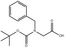 2-(ベンジル(TERT-ブチルトキシカルボニル)アミノ)酢酸 化学構造式