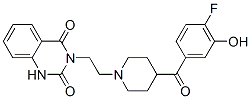 3-[2-[4-[(4-フルオロフェニルカルボニル)(ヒドロキシ)メチル]ピペリジン-1-イル]エチル]-2,4(1H,3H)-キナゾリンジオン 化学構造式