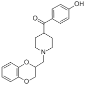 (1-((2,3-Dihydro-1,4-benzodioxin-2-yl)methyl)-4-piperidinyl)(4-hydroxy phenyl)methanone Structure