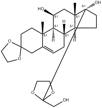 11,17,21-Trihydroxy-pregn-5-ene-3,20-dione 3,20-Diethylene Ketal Structure