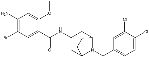 Benzamide, 4-amino-5-bromo-N-(8-((3,4-dichlorophenyl)methyl)-8-azabicy clo(3.2.1)oct-3-yl)-2-methoxy-, exo- Structure