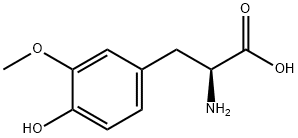 2-アミノ-3-(4-ヒドロキシ-3-メトキシフェニル)プロパン酸 化学構造式