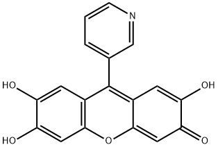 2,6,7-トリヒドロキシ-9-(3-ピリジル)-3H-キサンテン-3-オン 化学構造式