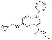 2-Methyl-5-oxiranylmethoxy-1-phenyl-1H-indole-3-carboxylic acid ethyl ester Struktur