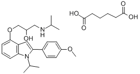 2-프로판올,1-((2-(4-메톡시페닐)-1-이소프로필-1H-인돌-4-일)옥시)-3-이소프로필아미노-,헥산디오에이트(1:1)(염)