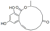 (E)-3,4,5,6,9,10-ヘキサヒドロ-14,16-ジヒドロキシ-3-メチル-1H-2-ベンゾオキサシクロテトラデシン-1,7(8H)-ジオン 化学構造式