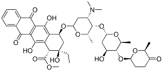 methyl (1R,2R,4S)-4-[(2S,4S,5S,6S)-4-dimethylamino-5-[(2S,4S,5R,6S)-4- hydroxy-6-methyl-5-[(2S,6S)-6-methyl-5-oxo-oxan-2-yl]oxy-oxan-2-yl]oxy -6-methyl-oxan-2-yl]oxy-2-ethyl-2,5,12-trihydroxy-6,11-dioxo-3,4-dihyd ro-1H-tetracene-1-carboxylate Structure