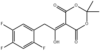 5-[1-ヒドロキシ-2-(2,4,5-トリフルオロフェニル)エチリデン]-2,2-ジメチル-1,3-ジオキサン-4,6-ジオン 化学構造式