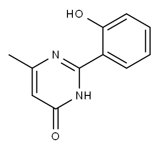 2-(2-ヒドロキシフェニル)-6-メチル-4-ピリミジノール 化学構造式
