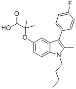 2-((1-Butyl-3-(4-fluorophenyl)-2-methyl-1H-indol-5-yl)oxy)-2-methylpro panoic acid Structure