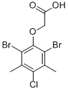 (2,6-DIBROMO-4-CHLORO-3,5-DIMETHYLPHENOXY)ACETIC ACID 化学構造式