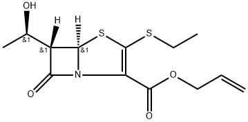 allyl [5R-[5alpha,6alpha(R*)]]-3-(ethylthio)-6-(1-hydroxyethyl)-7-oxo-4-thia-1-azabicyclo[3.2.0]hept-2-ene-2-carboxylate Struktur