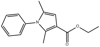 2,5-ジメチル-1-フェニル-1H-ピロール-3-カルボン酸エチル 化学構造式