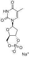 チミジン3′:5′-環状一リン酸 ナトリウム塩 化学構造式