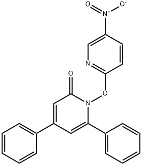 1-(5-nitro-2-pyridyloxy)-4,6-diphenyl-2-pyridone Structure