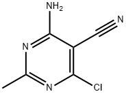 2-甲基-4-氨基-6-氯嘧啶-5-甲腈, 76574-37-3, 结构式