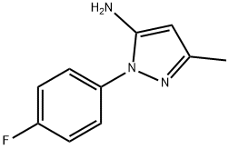 1-(4-フルオロフェニル)-3-メチル-1H-ピラゾール-5-アミン 化学構造式