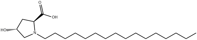 1-ヘキサデシル-4β-ヒドロキシ-L-プロリン 化学構造式