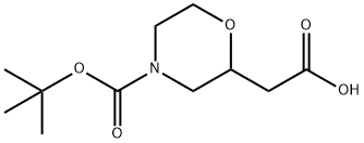 2-CARBOXYMETHYL-MORPHOLINE-4-CARBOXYLIC ACID TERT-BUTYL ESTER 化学構造式
