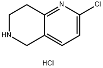 2-クロロ-5,6,7,8-テトラヒドロ-1,6-ナフチリジン塩酸塩 化学構造式
