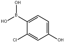 2-クロロ-4-ヒドロキシフェニルボロン酸 化学構造式
