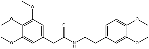 N-(3,4-二甲氧基苯乙基)-2-(3,4,5-三甲氧基苯基)乙酰胺, 7668-87-3, 结构式