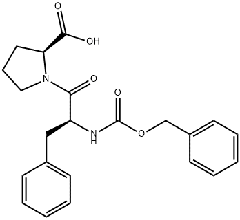 N-(ベンジルオキシカルボニル)-Phe-Pro-OH 化学構造式