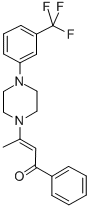 1-Phenyl-3-(4-(3-(trifluoromethyl)phenyl)-1-piperazinyl)-2-buten-1-one,76691-04-8,结构式