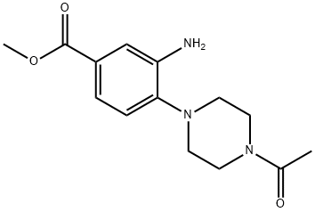 4-(4-Acetyl-1-piperazinyl)-3-amino-benzoic acid methyl ester Struktur
