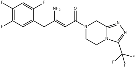 (2Z)-4-Oxo-4-[3-(trifluoromethyl)-5,6-dihydro-[1,2,4]triazolo[4,3-a]pyrazine-7(8H)-yl]-1-(2,4,5-trifluorophenyl)but-2-en-2-amine Struktur