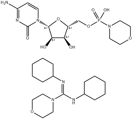 シチジン5'-ホスホロモルフォリド酸N,N'-ジシクロヘキシル-4-モルホリンカルボキシイミドアミド 化学構造式