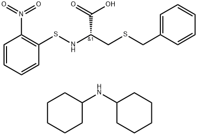 N-(2-硝基苯亚磺酰基)-S-苯甲基-L-半胱氨酸双环己基铵盐, 7675-65-2, 结构式