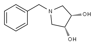 (3R)-1-ベンジルピロリジン-3β,4α-ジオール 化学構造式