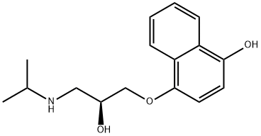 (S)-1-[(1-メチルエチル)アミノ]-3-(4-ヒドロキシナフタレン-1-イルオキシ)-2-プロパノール 化学構造式
