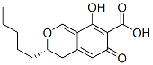 [S,(+)]-4,6-ジヒドロ-8-ヒドロキシ-6-オキソ-3-ペンチル-3H-2-ベンゾピラン-7-カルボン酸 化学構造式