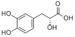 (R)-3-(3,4-ジヒドロキシフェニル)-2-ヒドロキシプロパン酸 化学構造式