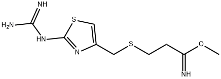 3-(((2-GUANIDINO-4-THIAZOLYL)METHYL)THIO)PROPANIMIDC ACID METHYL ESTER 化学構造式