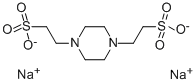 ピペラジン-1,4-ビス(2-エタンスルホン酸) 二ナトリウム 化学構造式