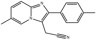 [6-メチル-2-p-トリルイミダゾ[1,2-a]ピリジン-3(8aH)-イル]アセトニトリル 化学構造式