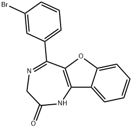 5-(3-Bromophenyl)-1,3-dihydro-2H-benzofuro[3,2-e]-1,4-diazepin-2-one Struktur