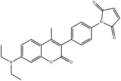 7-ジエチルアミノ-3-(4-マレイミドフェニル)-4-メチルクマリン 化学構造式