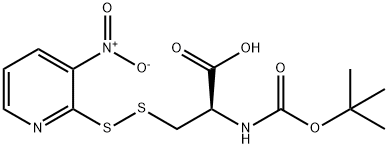 N-(tert-ブチルオキシカルボニル)-S-[(3-ニトロ-2-ピリジニル)チオ]-L-システイン 化学構造式