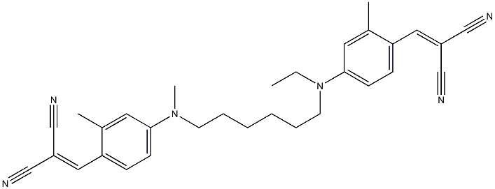 [[4-[[6-[[4-(2,2-dicyanovinyl)-3-methylphenyl]ethylamino]hexyl]methylamino]-2-methylphenyl]methylene]malononitrile Structure